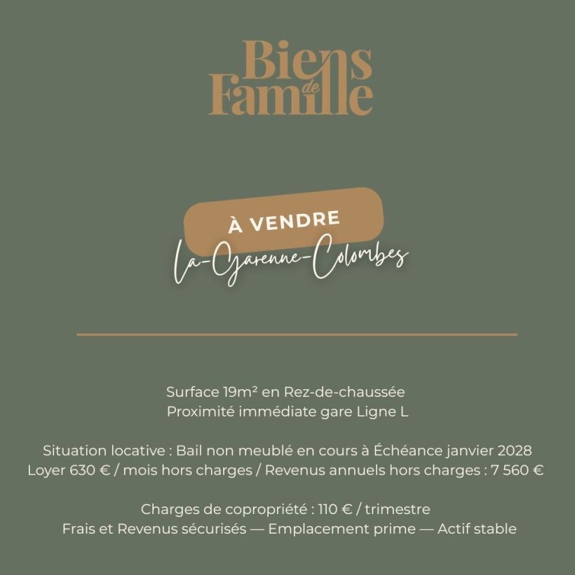 appartement 1 pièce en vente sur LA GARENNE COLOMBES (92250)